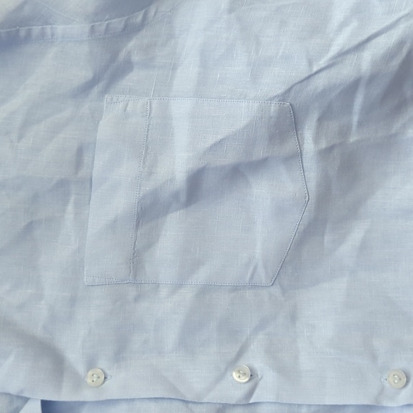 Vilebrequin Men Linen Shirt-Caroubis  Blue - Picture 13 of 16